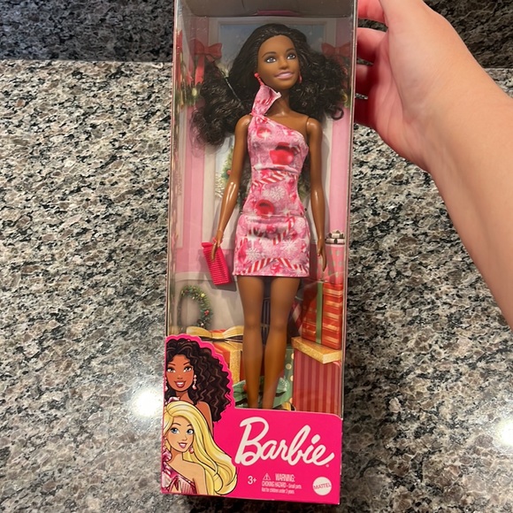 Host pic 🎉New Barbie Holiday Doll Christmas Candy Cane Dress Mattel Doll - Picture 2 of 3